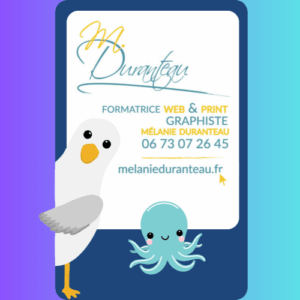 Mélanie Duranteau agence formatrice web, print, graphiste webmaster, montage vidéo, formation web pc et mac